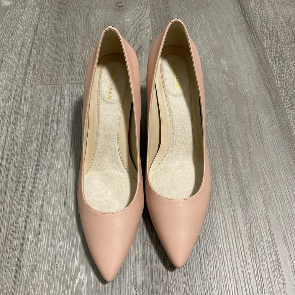 Cole Haan Heels The Go-to Park Pump Size 9.5 Brush Leather W17536 Blush